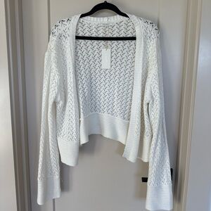 Z Supply White Open-Knit Cardigan